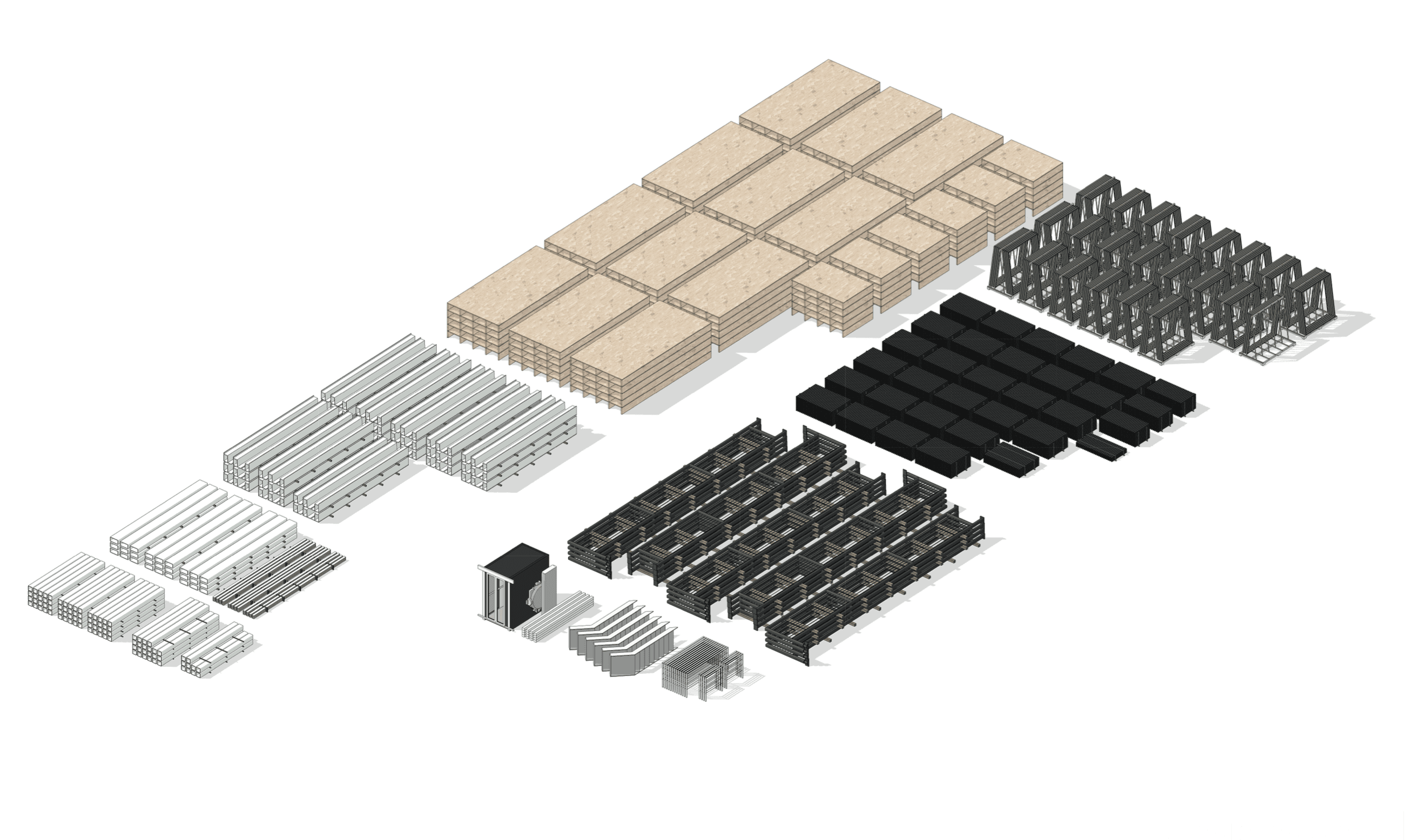 exploded view of a reframe building
