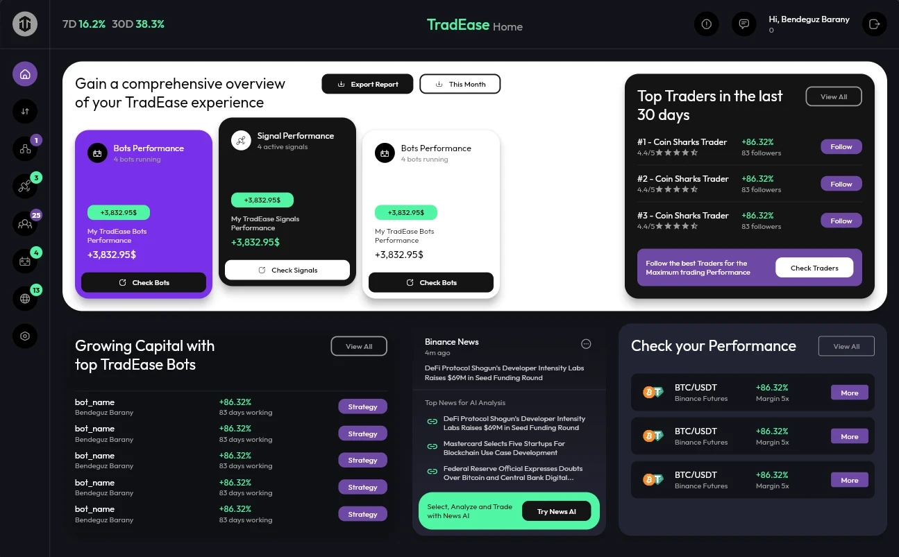 Automated crypto trading bot optimizing market strategies for seamless and efficient trading. Trade smarter with AI-driven cryptocurrency bots.