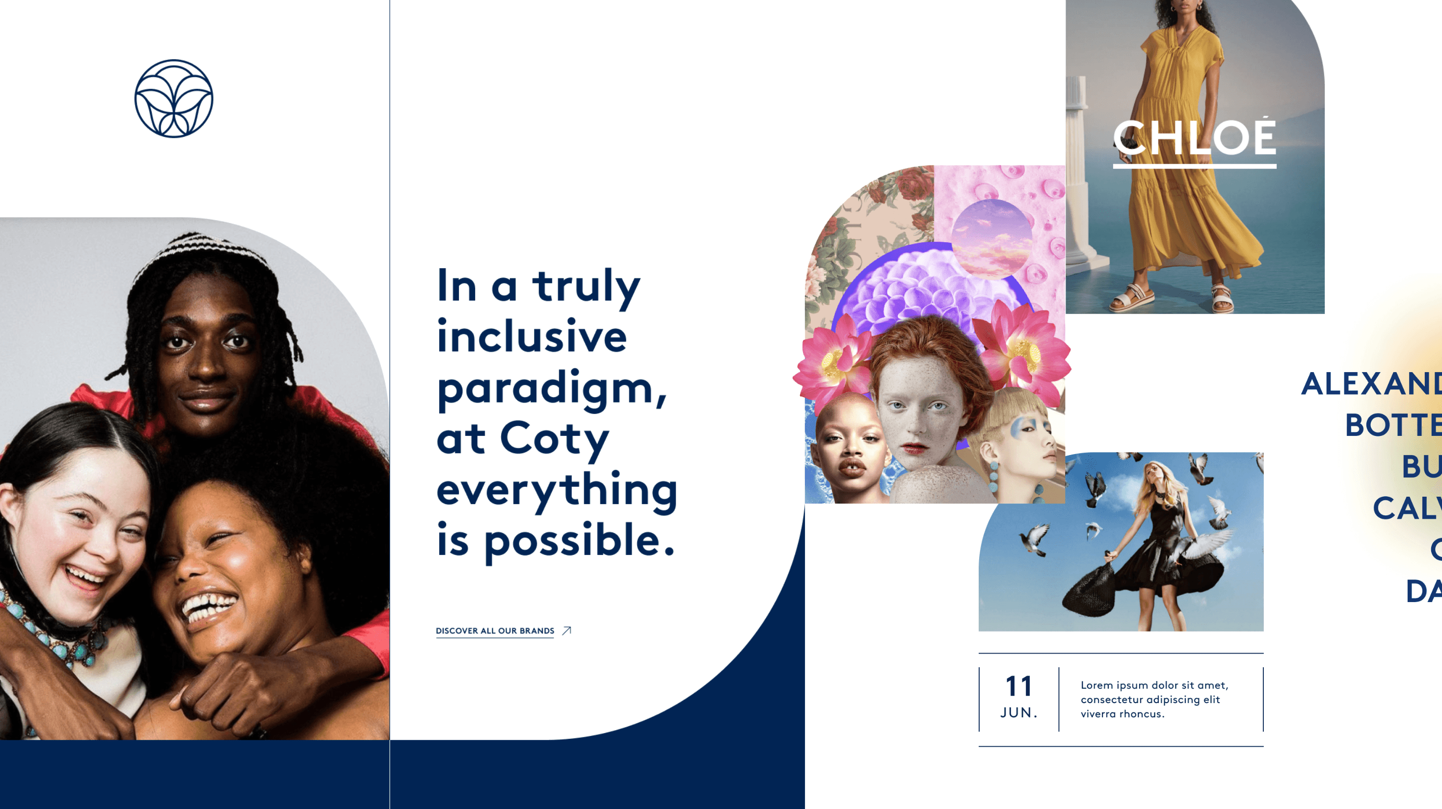 Main UI Design vision for the new Coty.com.