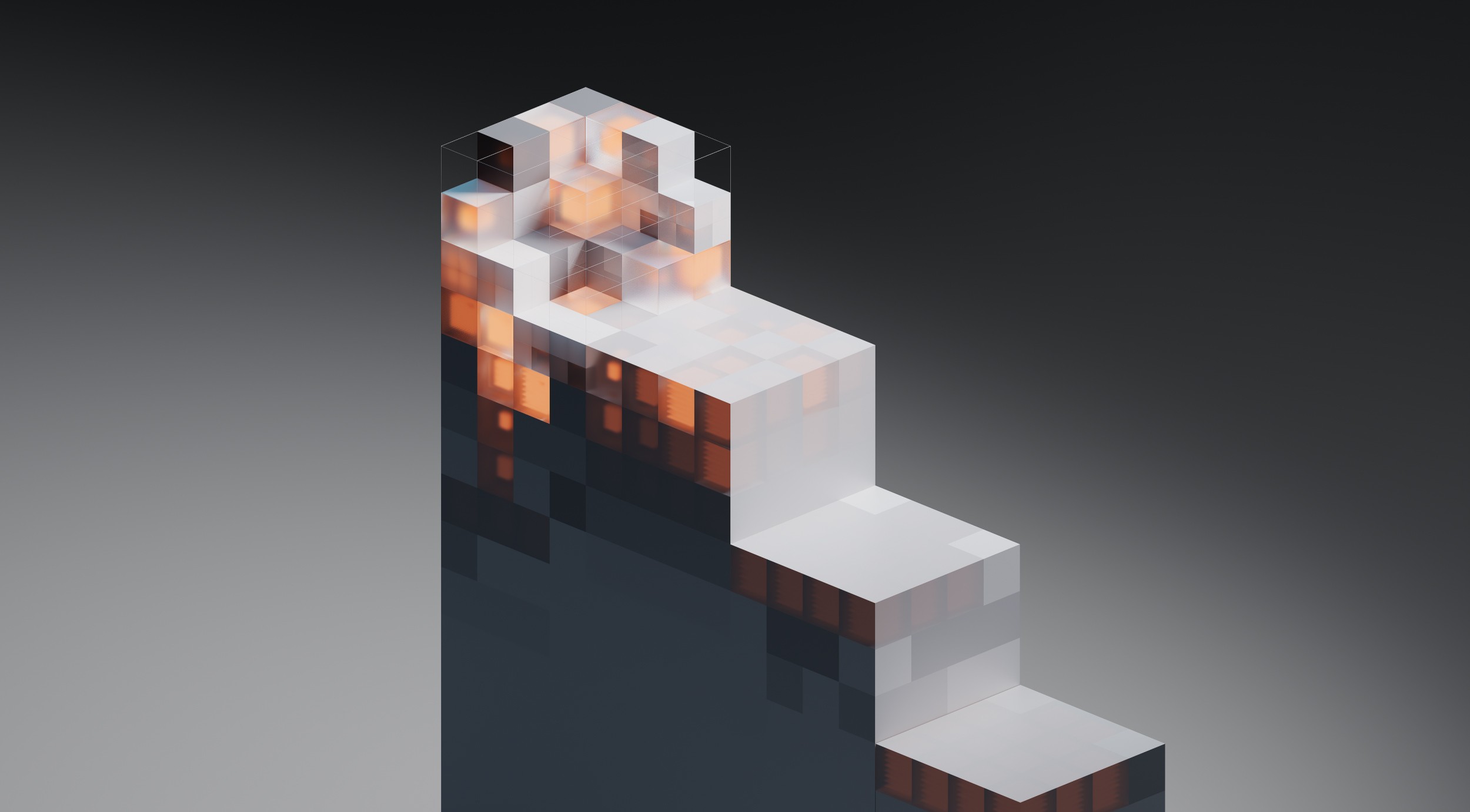 3D analytical visualization created in Cinema 4D, using Redshift for realistic textures and ambient lighting