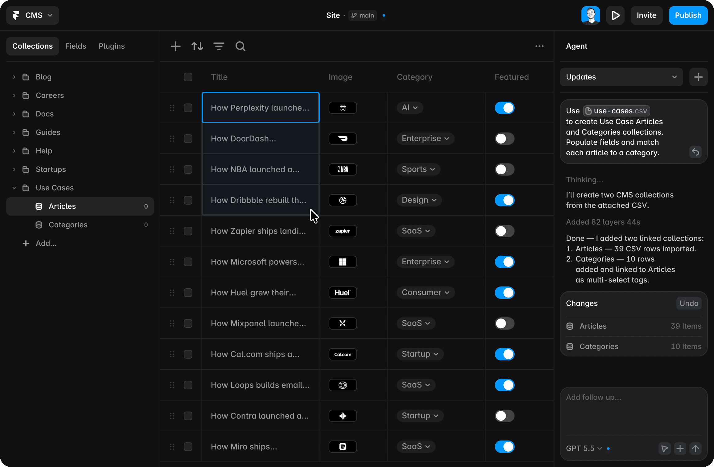 CMS hero interface preview
