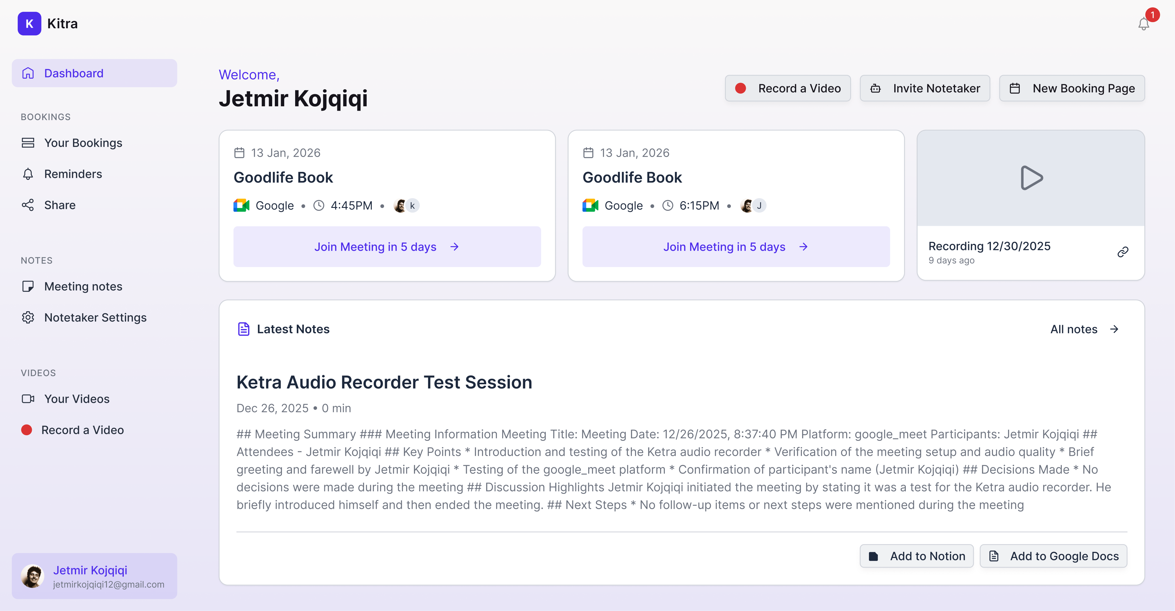 An image of Dreelio's dashboard