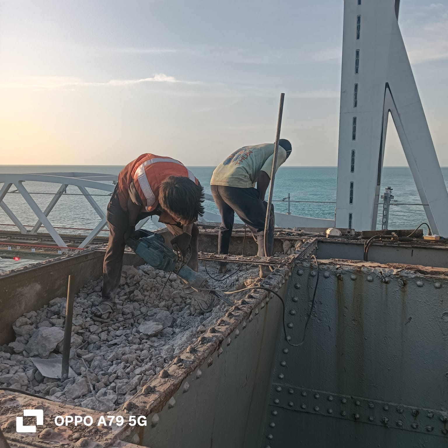 Pamban Bridge live work photo