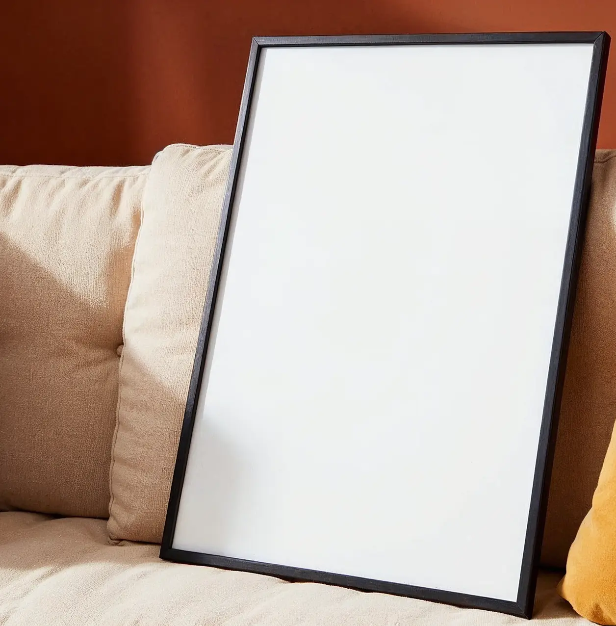 a whiteboard in a sofa