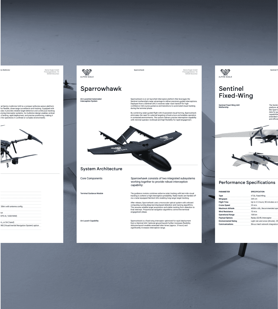 alpine eagle product sheets