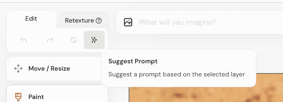 Midjourney's suggest prompt functionality