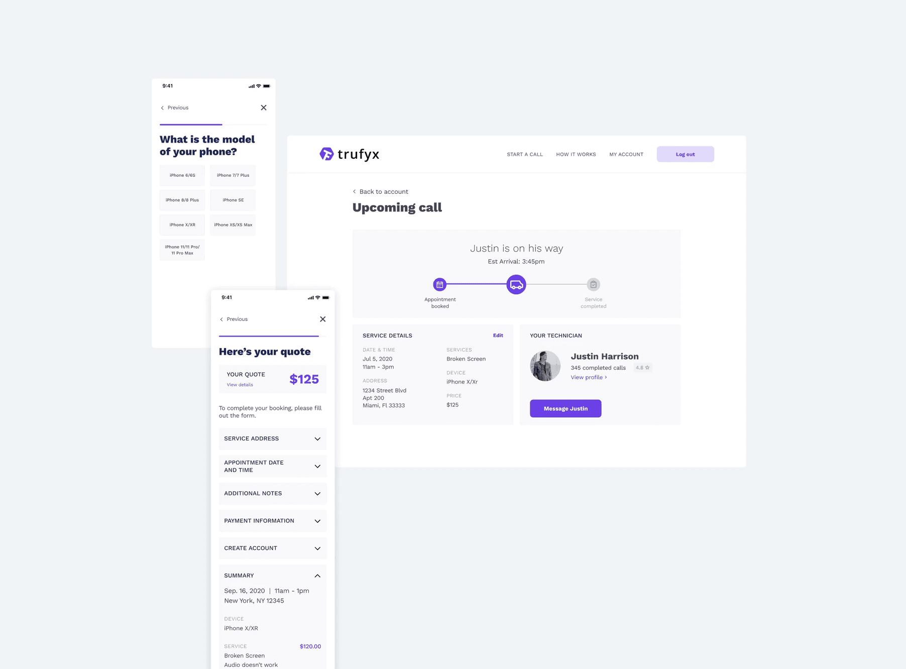 Final web app designs