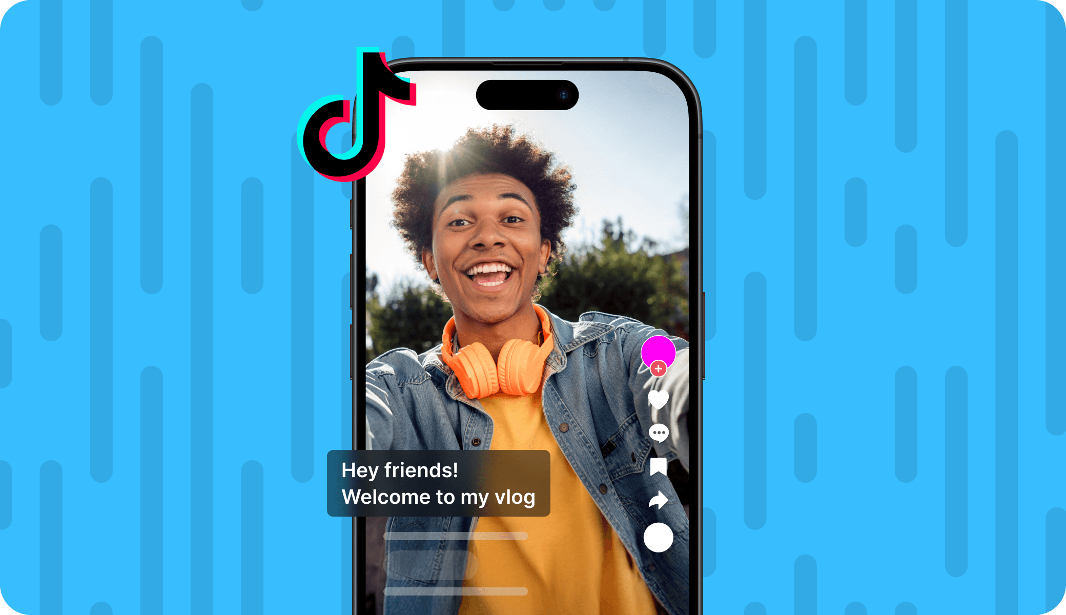Smartphone showing a TikTok vlog interface - AI Tools for TikTok Content Creation
