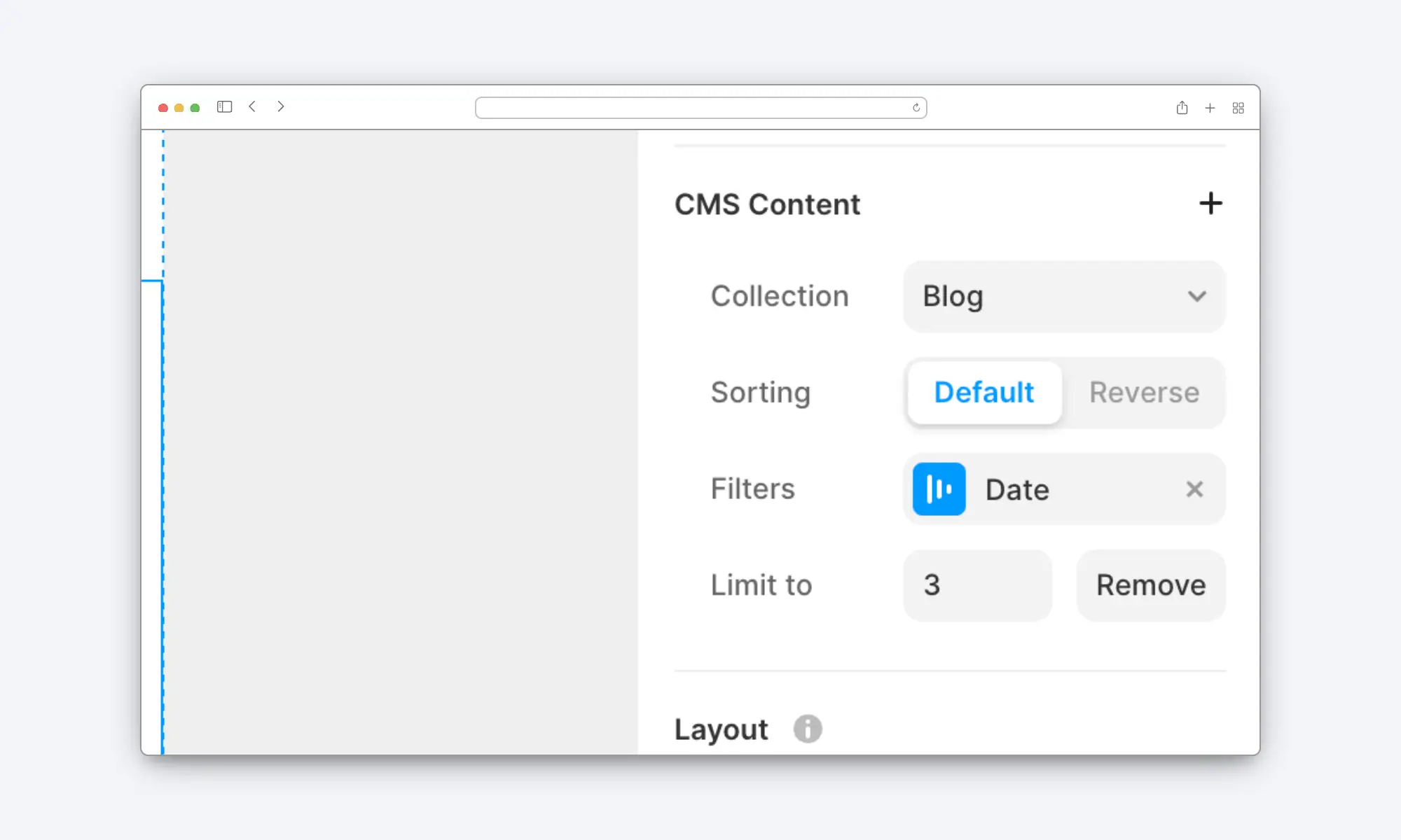 How to set up limits and offsets to a Framer CMS collection