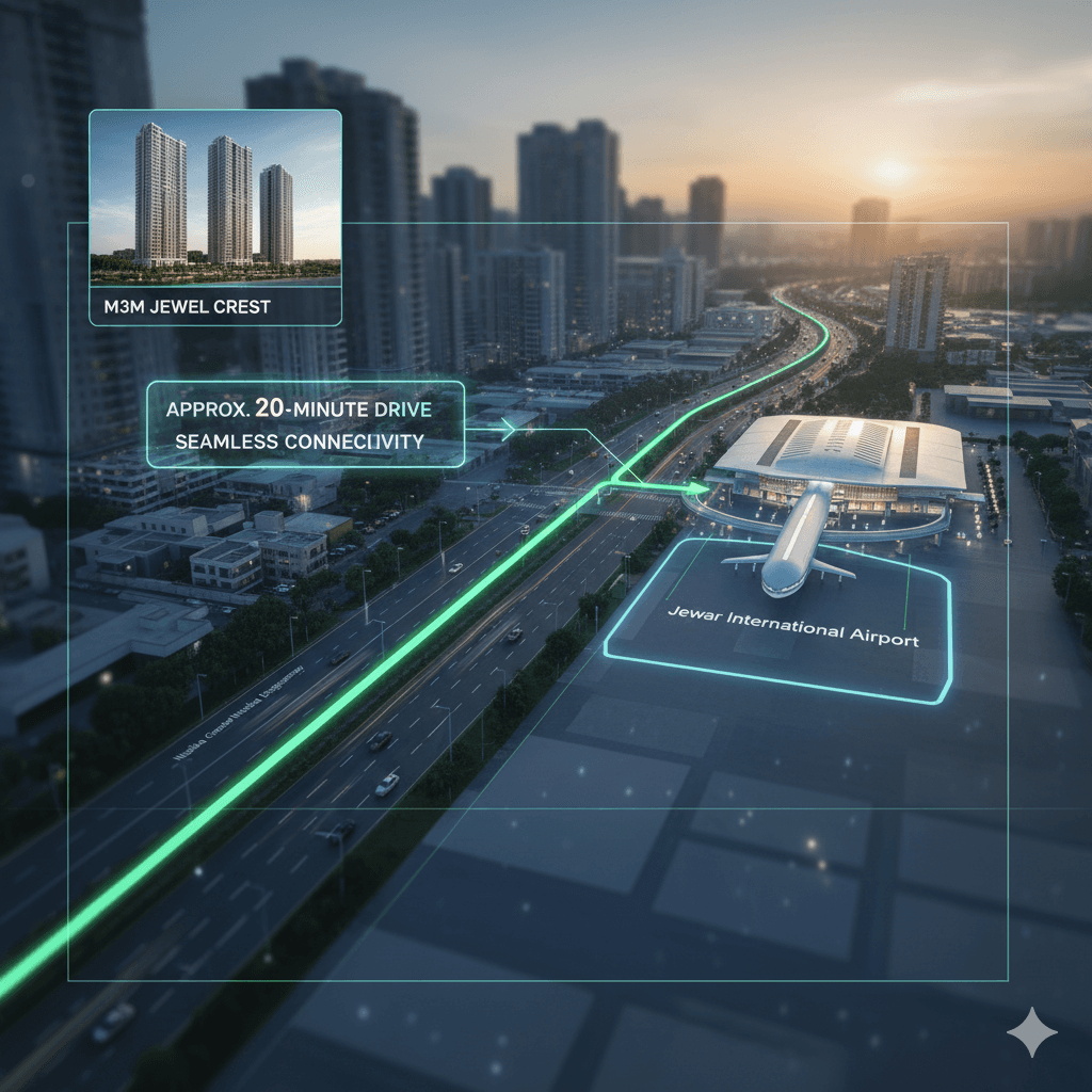 Residential proximity and connectivity to Jewar International Airport