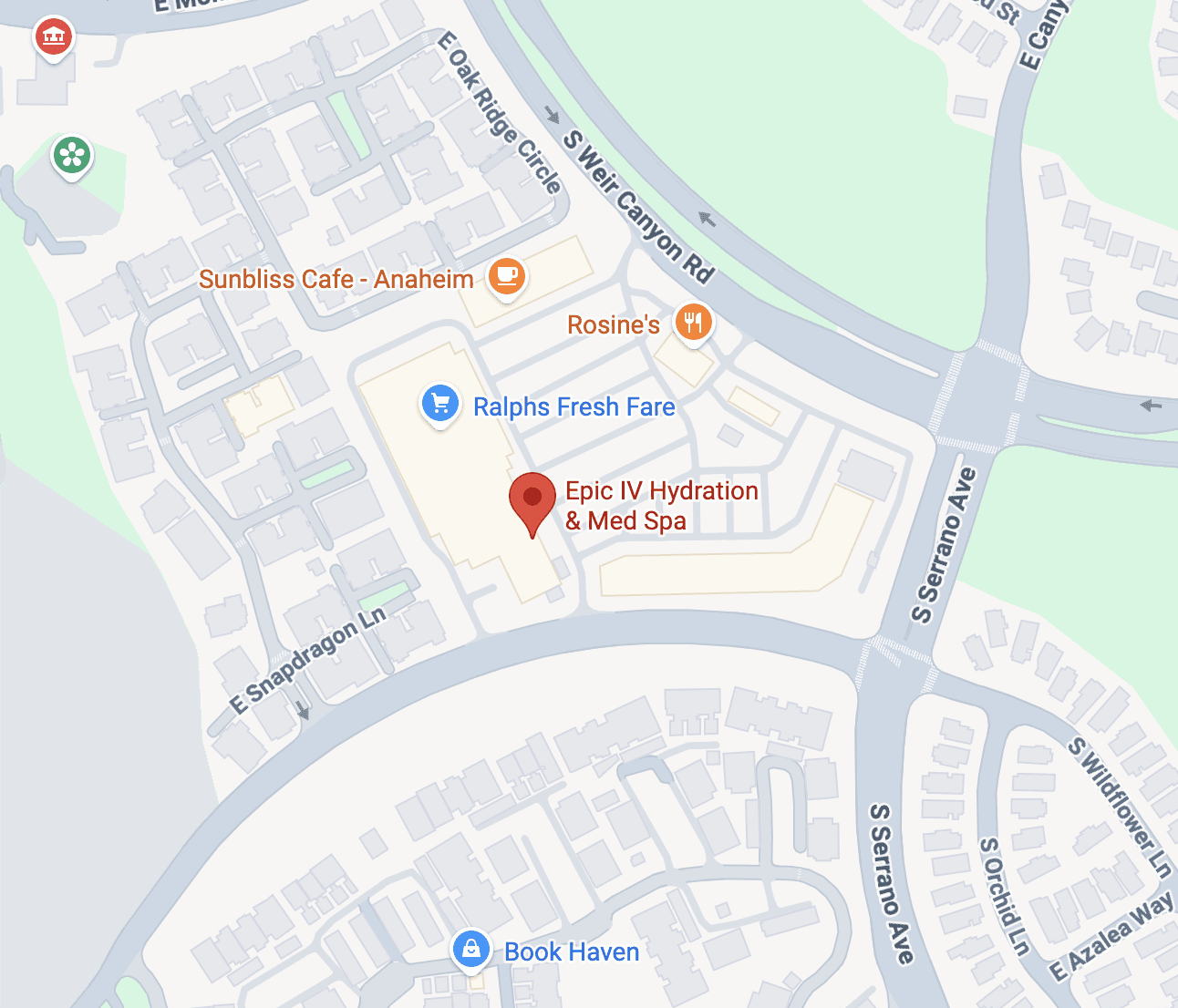 Location map for Epic IV Hydration and Med Spa.
