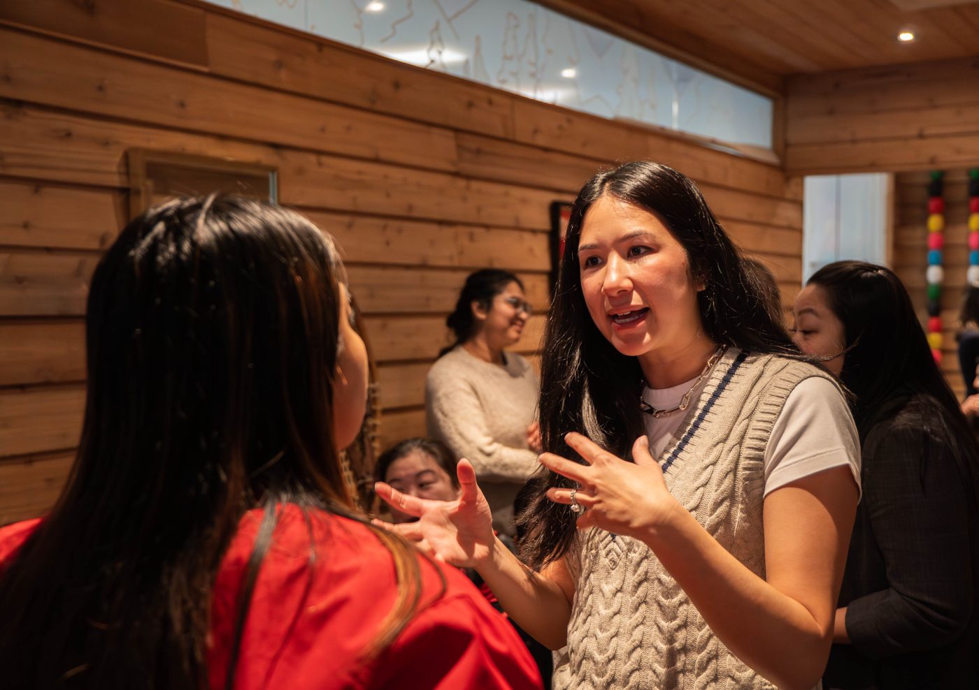 Two founders talking at the TD Women Founder Coffee