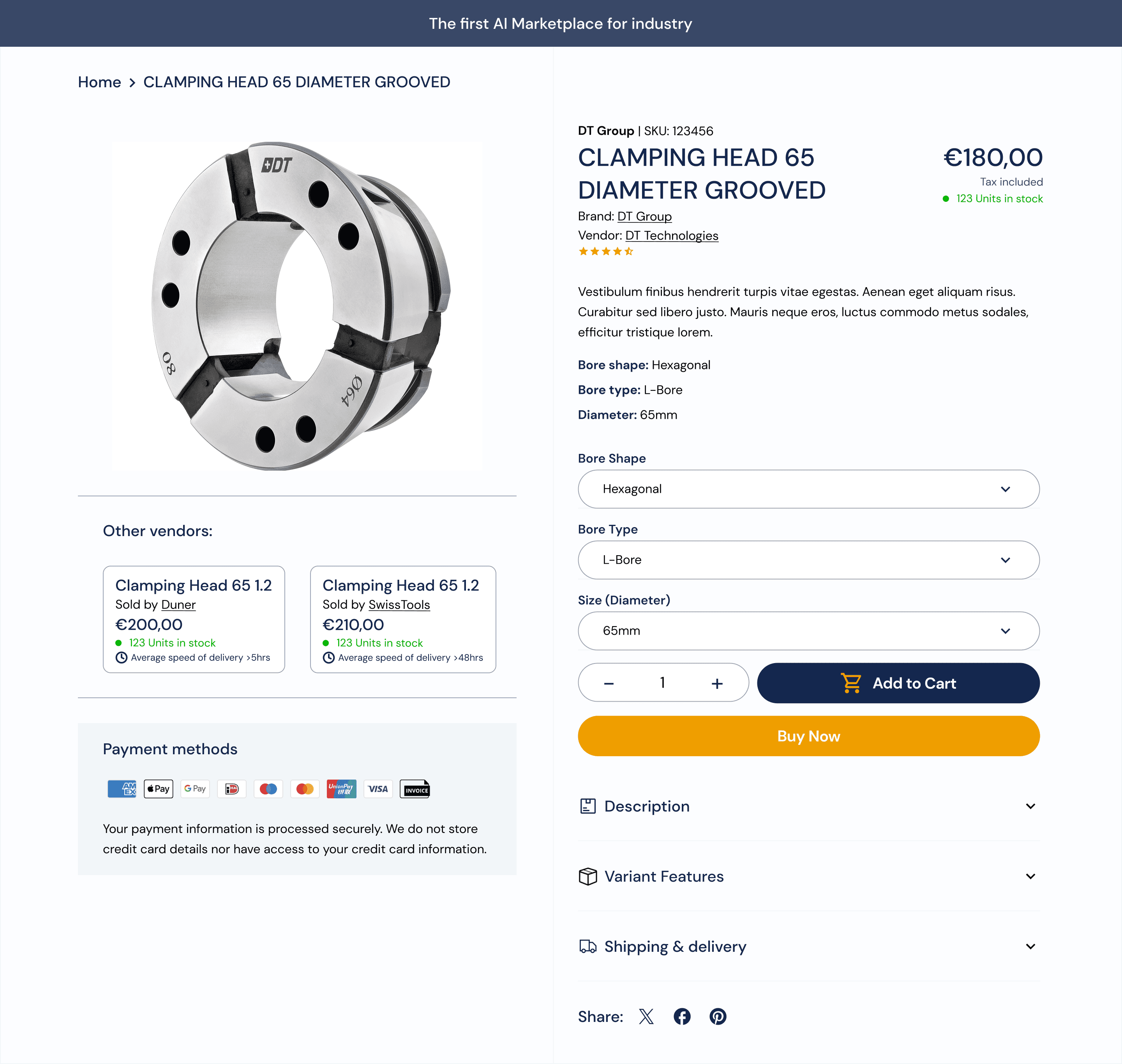 Product details page