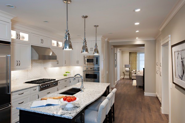 Image of Luxury kitchen interior design by KHD Homes featuring layout design, furniture, and high-end home renovations.