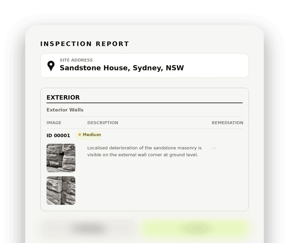 Sample Defectech inspection report