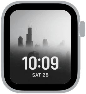 city in fog Apple Watch face preview 1 featuring modern.