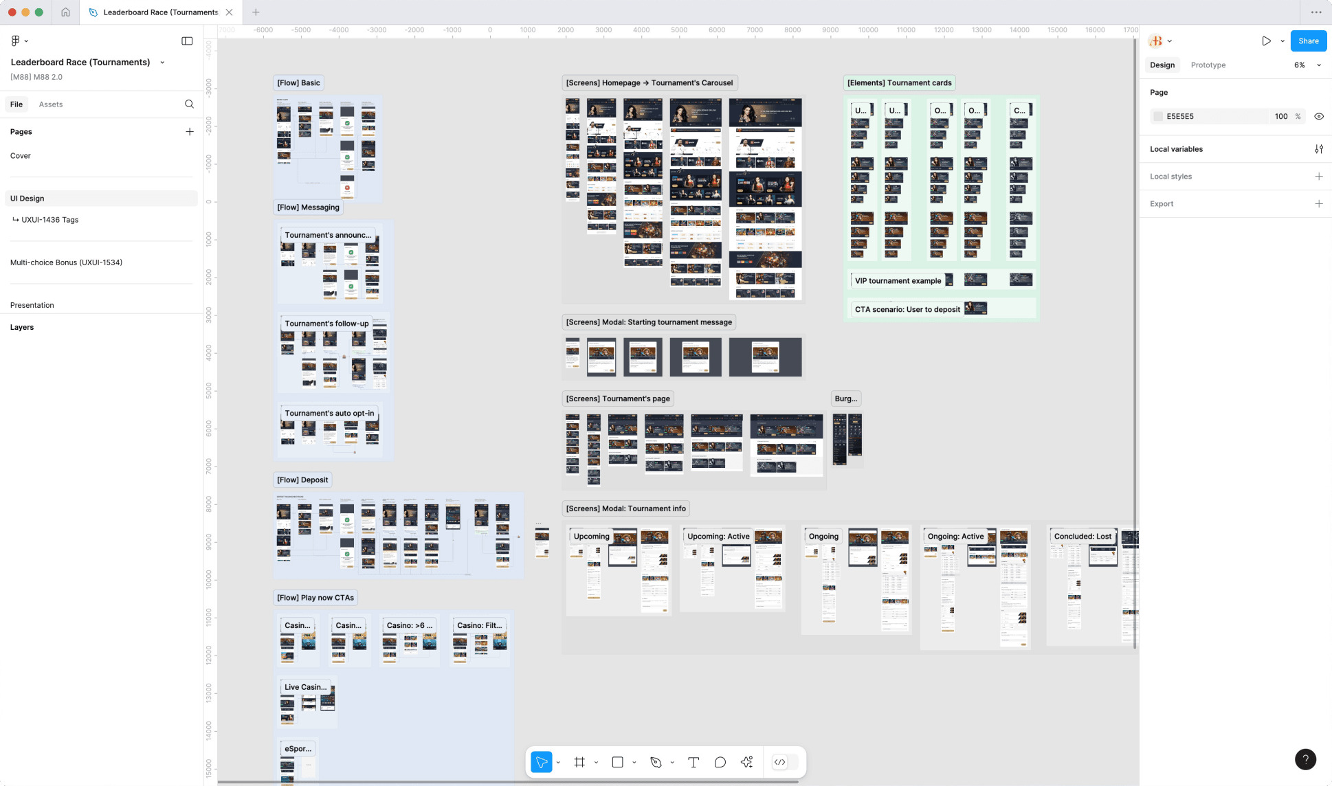 M88's tournaments mockups page