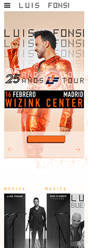 Mobil screenshot of Luis Fonsi website