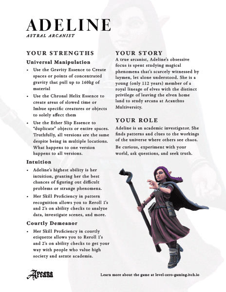 Arcana Character Sheet
