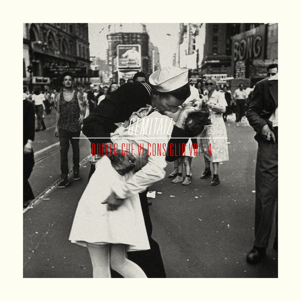 Copertina di QVC4 di Gemitaiz, ispirata al bacio del marinaio a Times Square