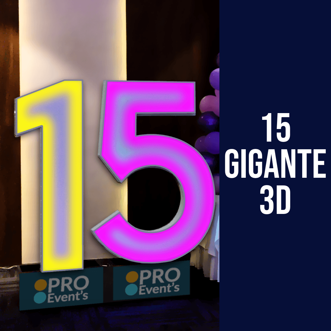 Número 15 gigante 3D