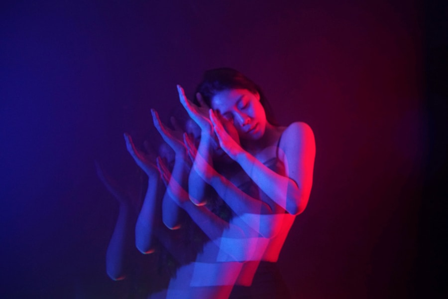 Nachke Dikha — motion in red and blue light