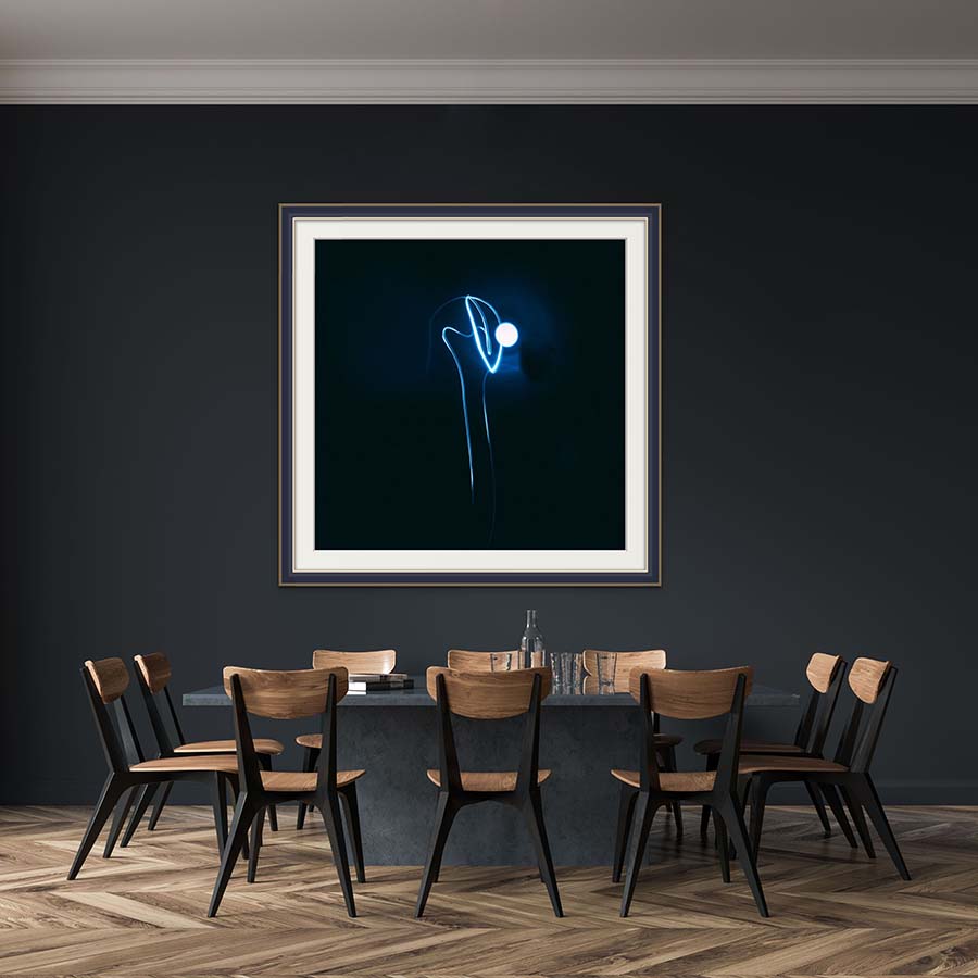 Abstract art framed in a wall