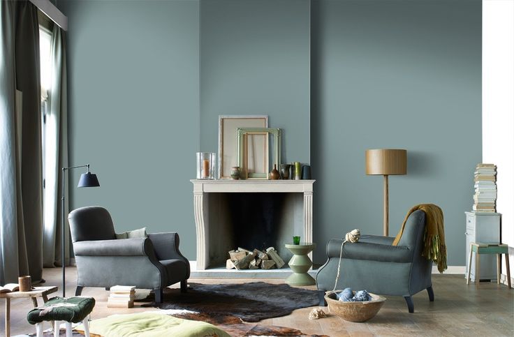 vergrijsd groen muren