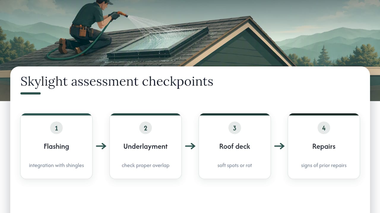 Skylight assessment inspection points diagram