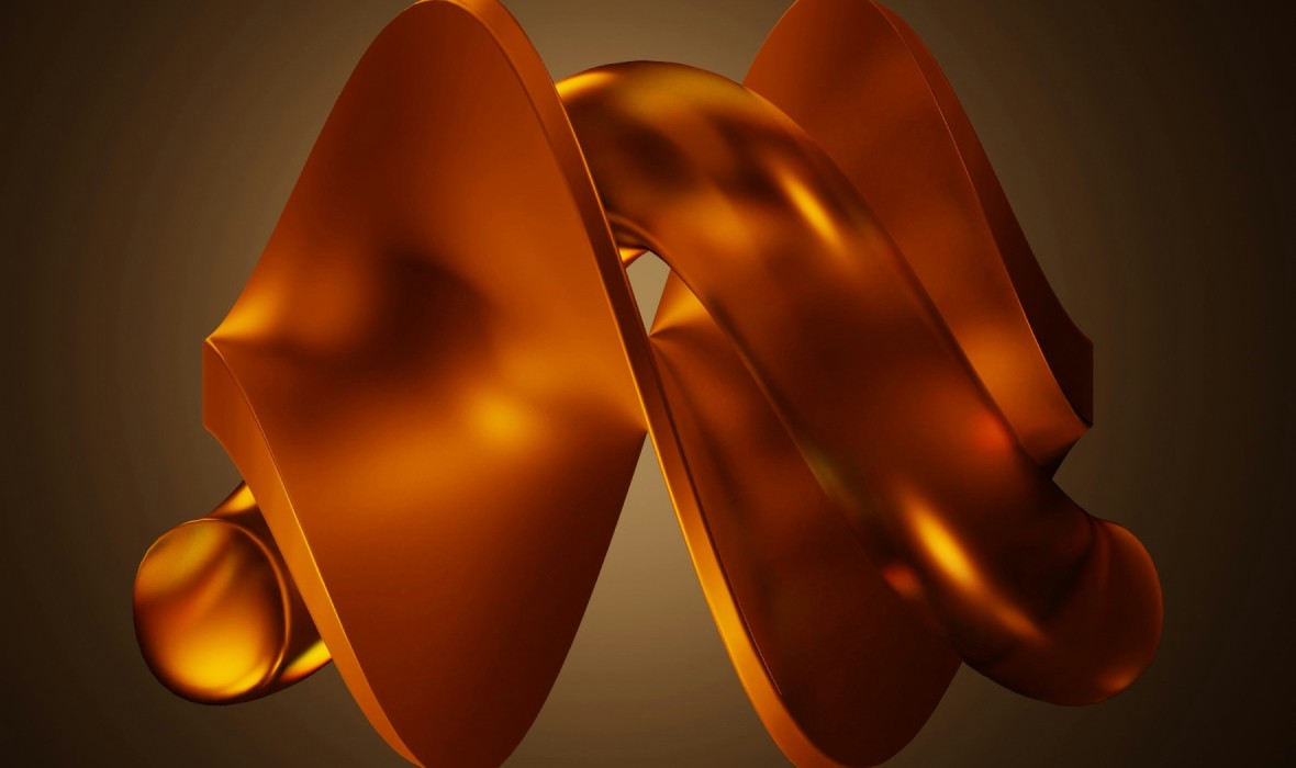 Abstract orange metal object