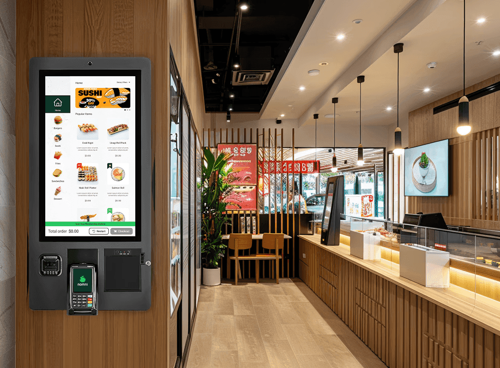 wall mounted self ordering kiosk