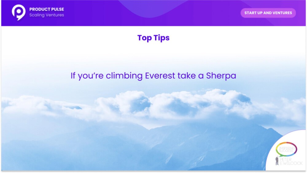 If you are climbing Everest take a Sherpa