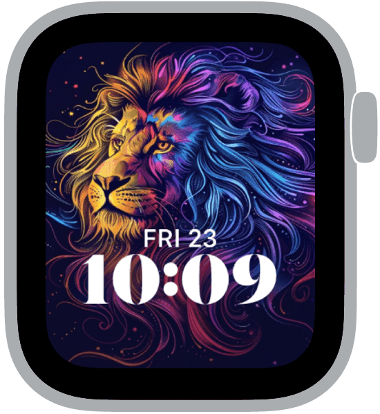 an apple watch face from the leo collection