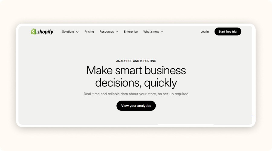 Shopify Analytics dashboard.