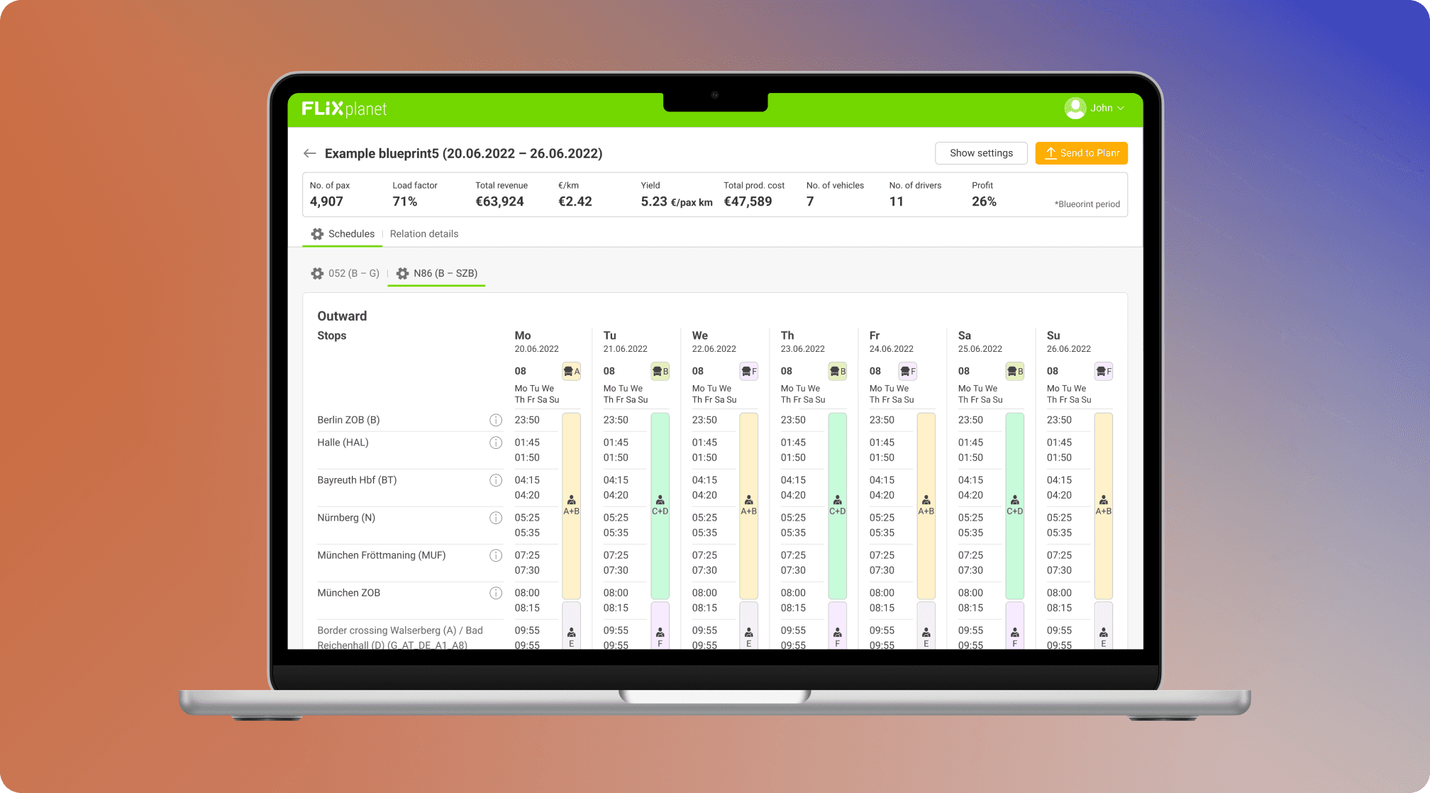 Laptop showing optimisation web tool