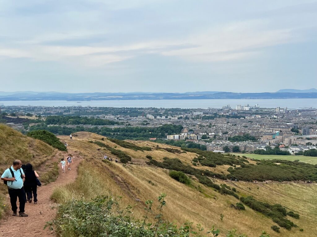 A view of Edinburgh on the way to Arthur's seat.