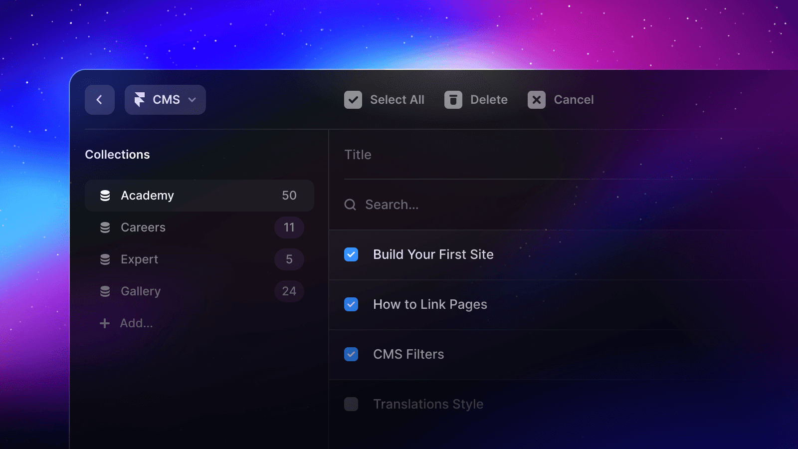 מערכת CMS מובנית לניהול תוכן