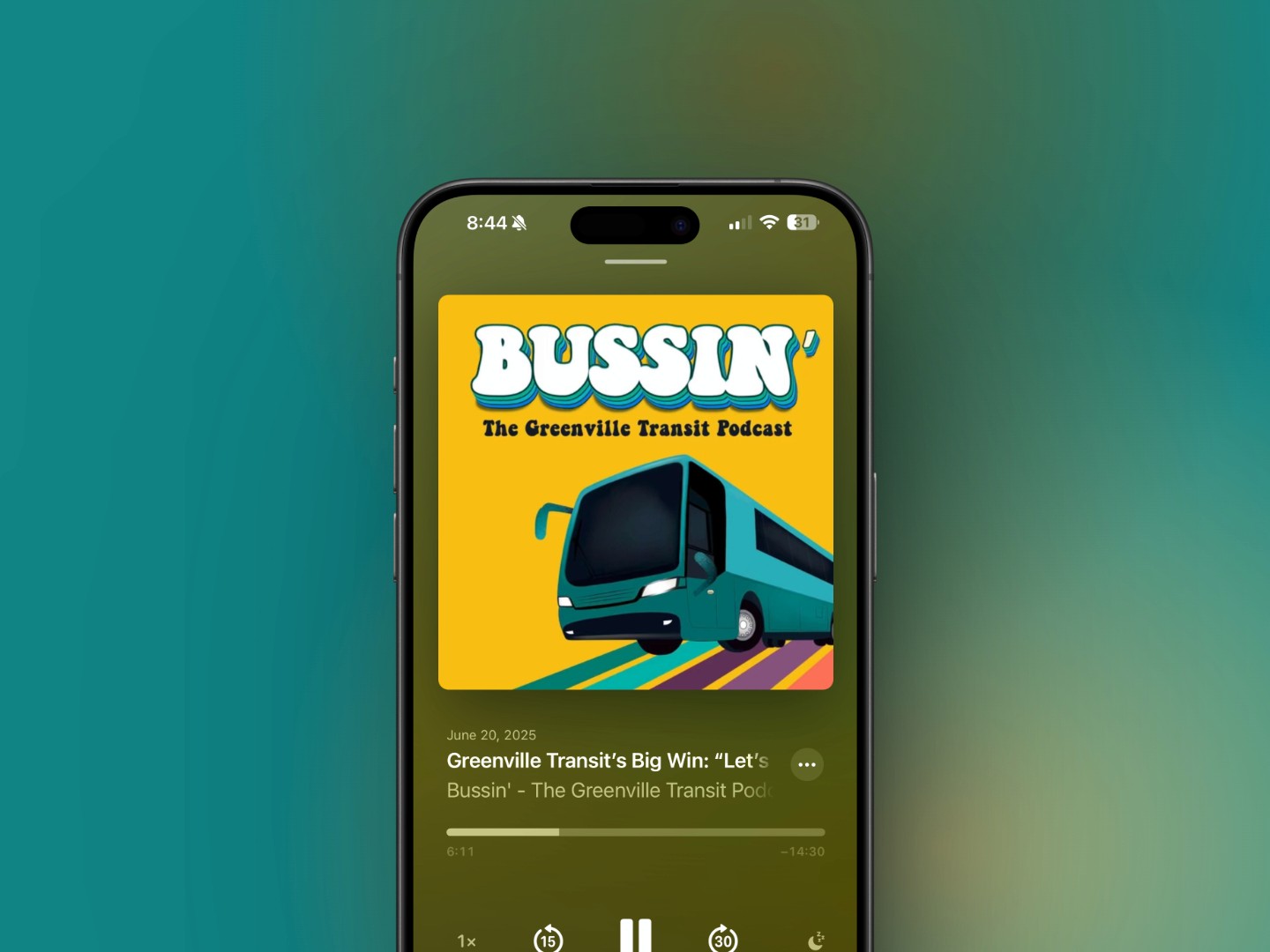 Bussin The Greenville Transit Podcast Logo, Produced by Podcast Studio X