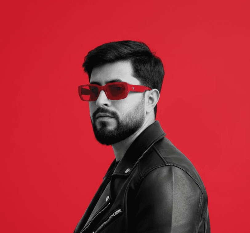 Portrait Photo Red Background