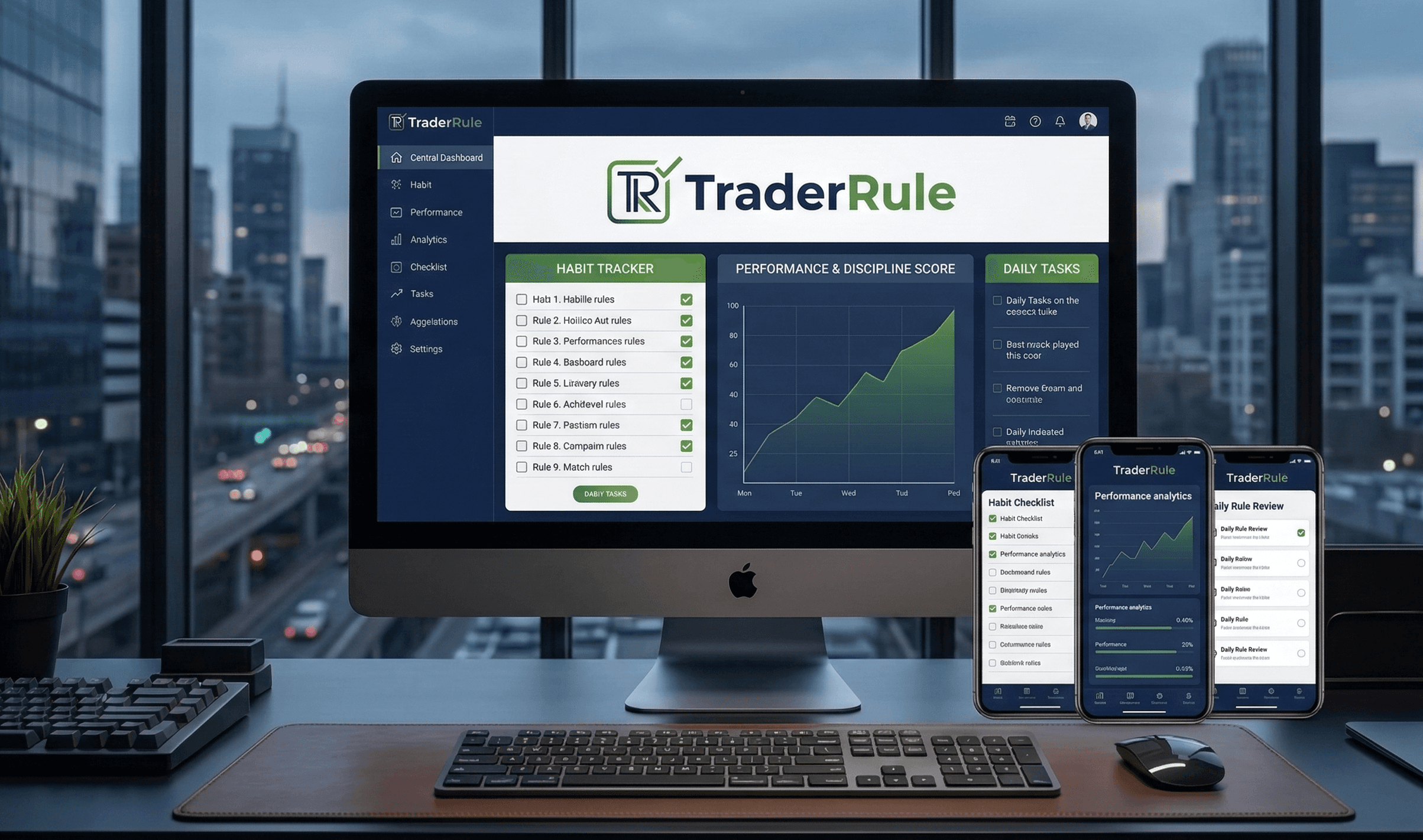 A man looking at a board