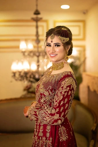 Luxury wedding photography in Islamabad with cinematic bride and groom portraits