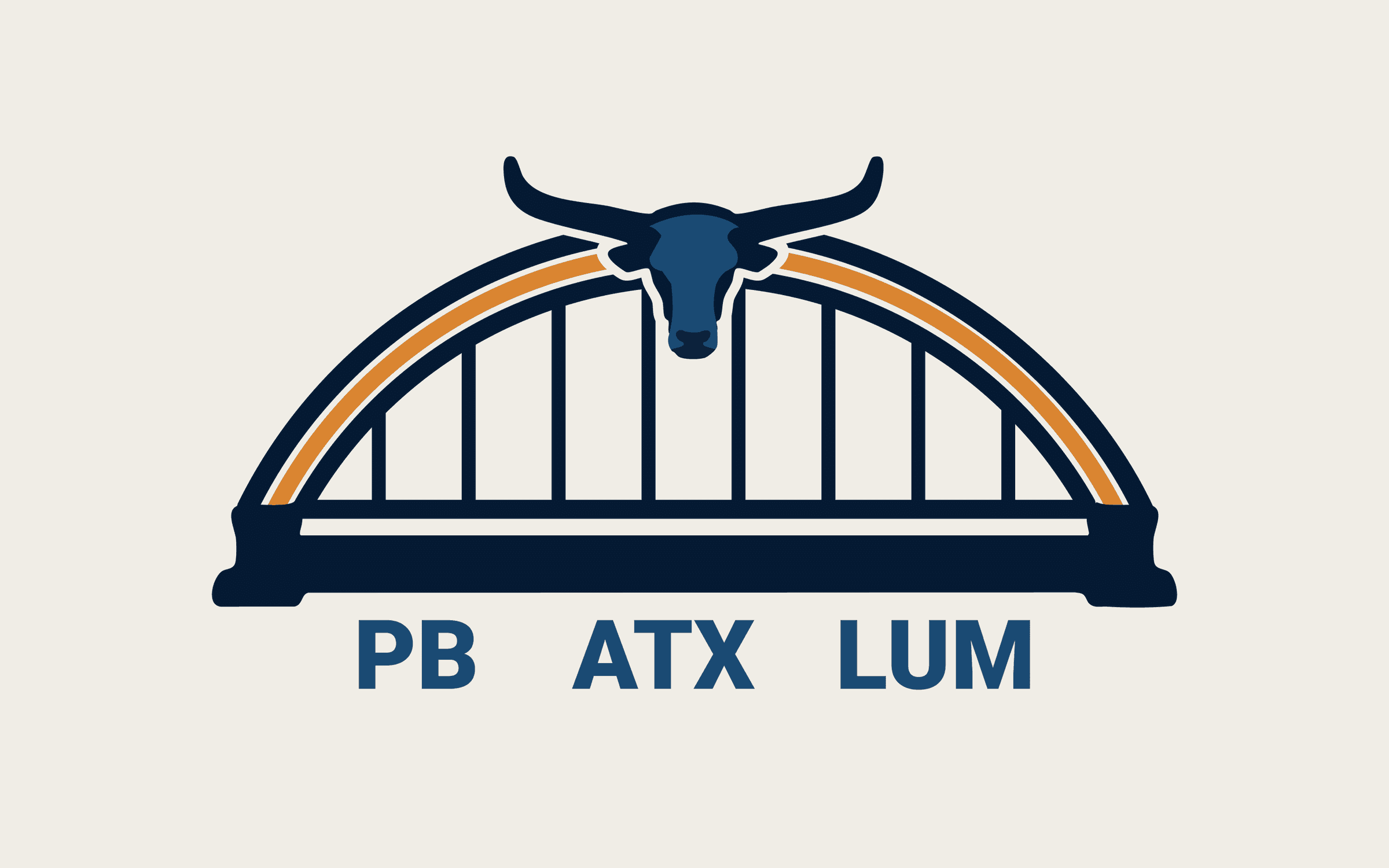 The Austin office mark: a longhorn over a bridge with PB, ATX, and LUM lettering