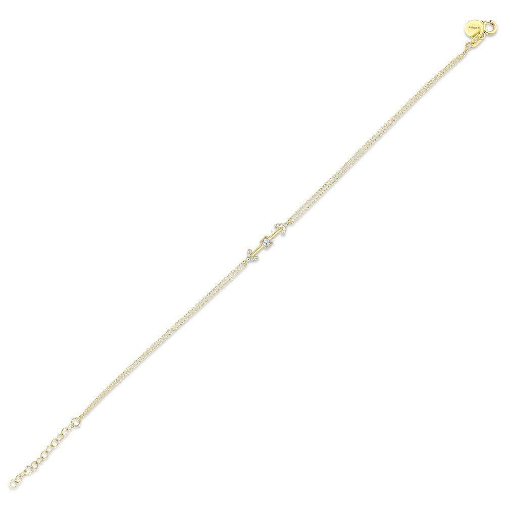 Assos 14 Ayar Altın Tasarım Bileklik Zarif Geometrik Detaylı