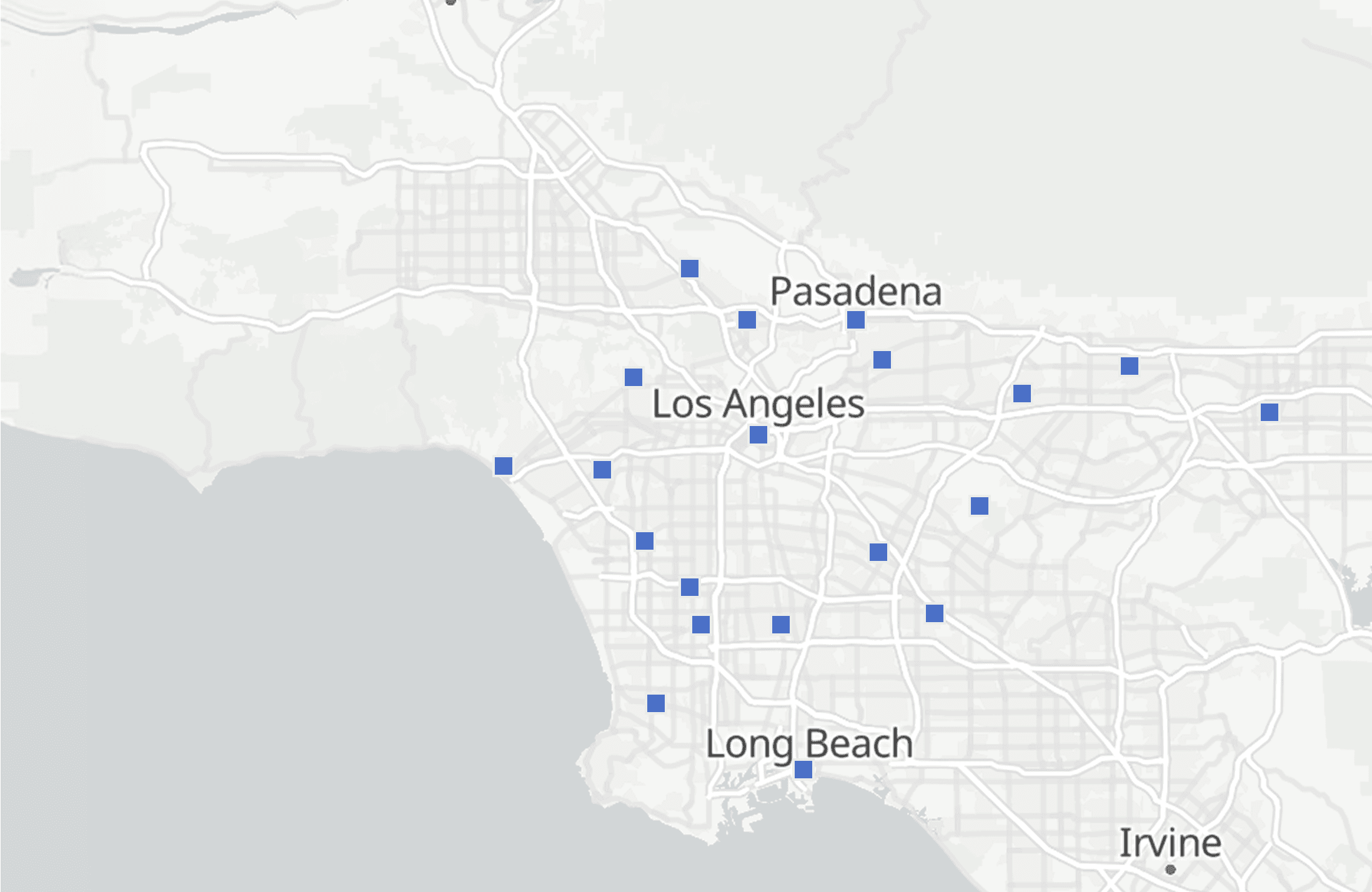 Los Angeles residential and commercial electrical service area map