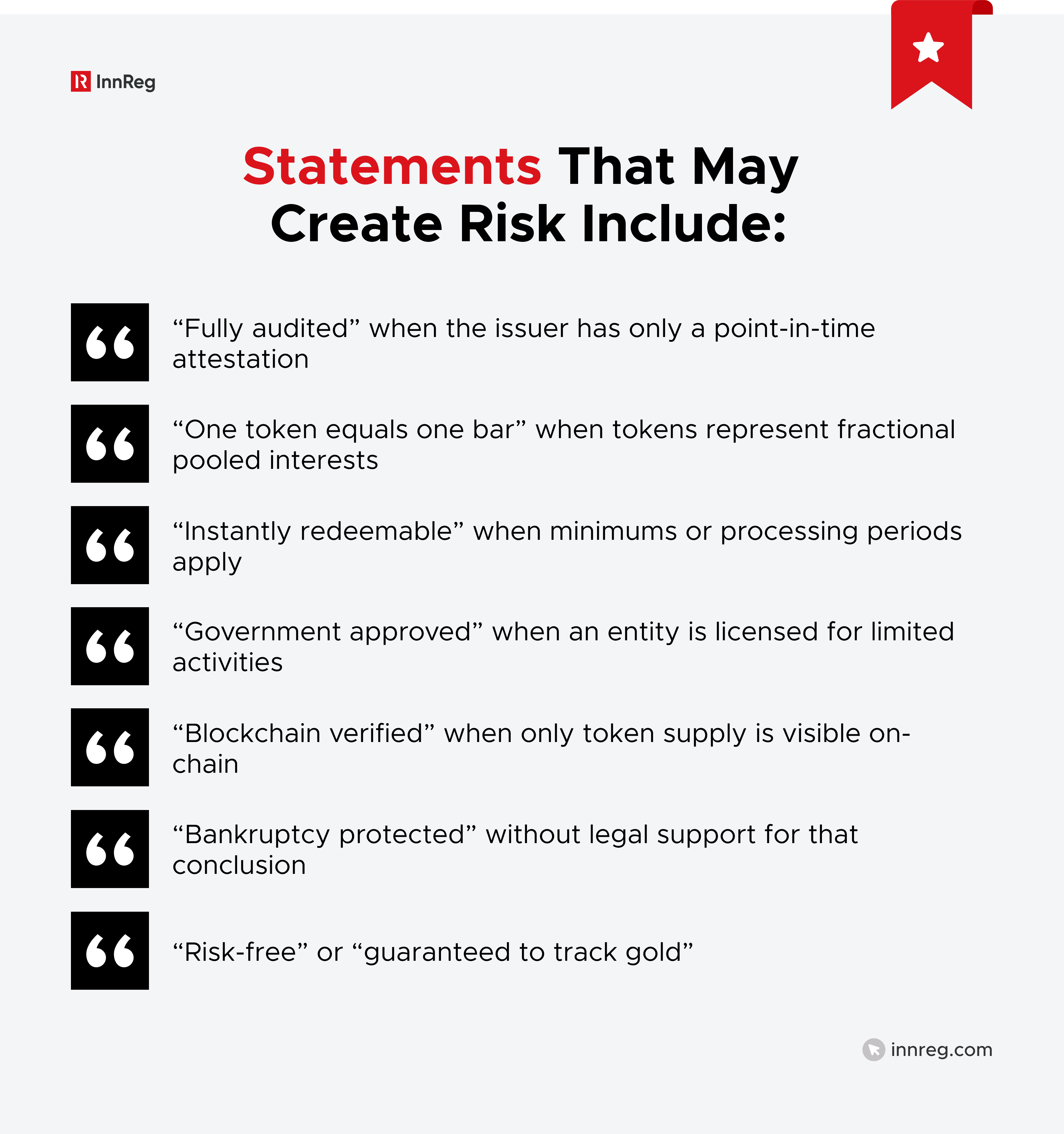 Statements That May Create Risk Around Gold-Backed Tokens