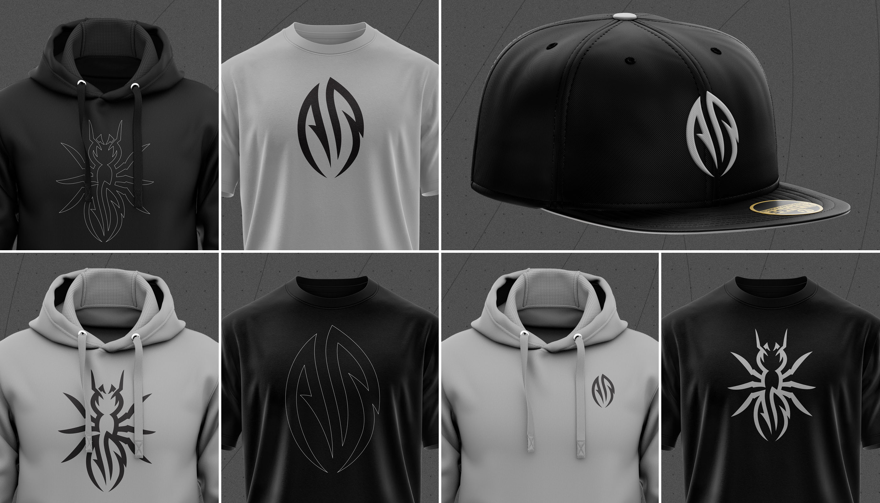 NFL QB Athony Richardson AR embem + ant logo mocked up on apparel.