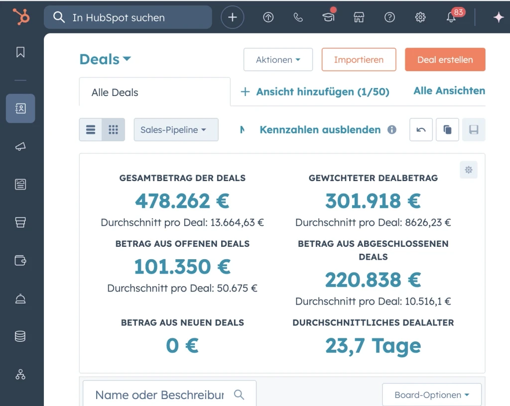 Deal Pipeline im CRM
