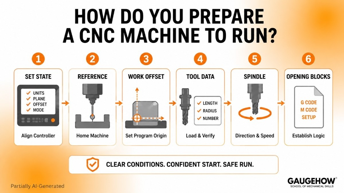 prepare cnc machine