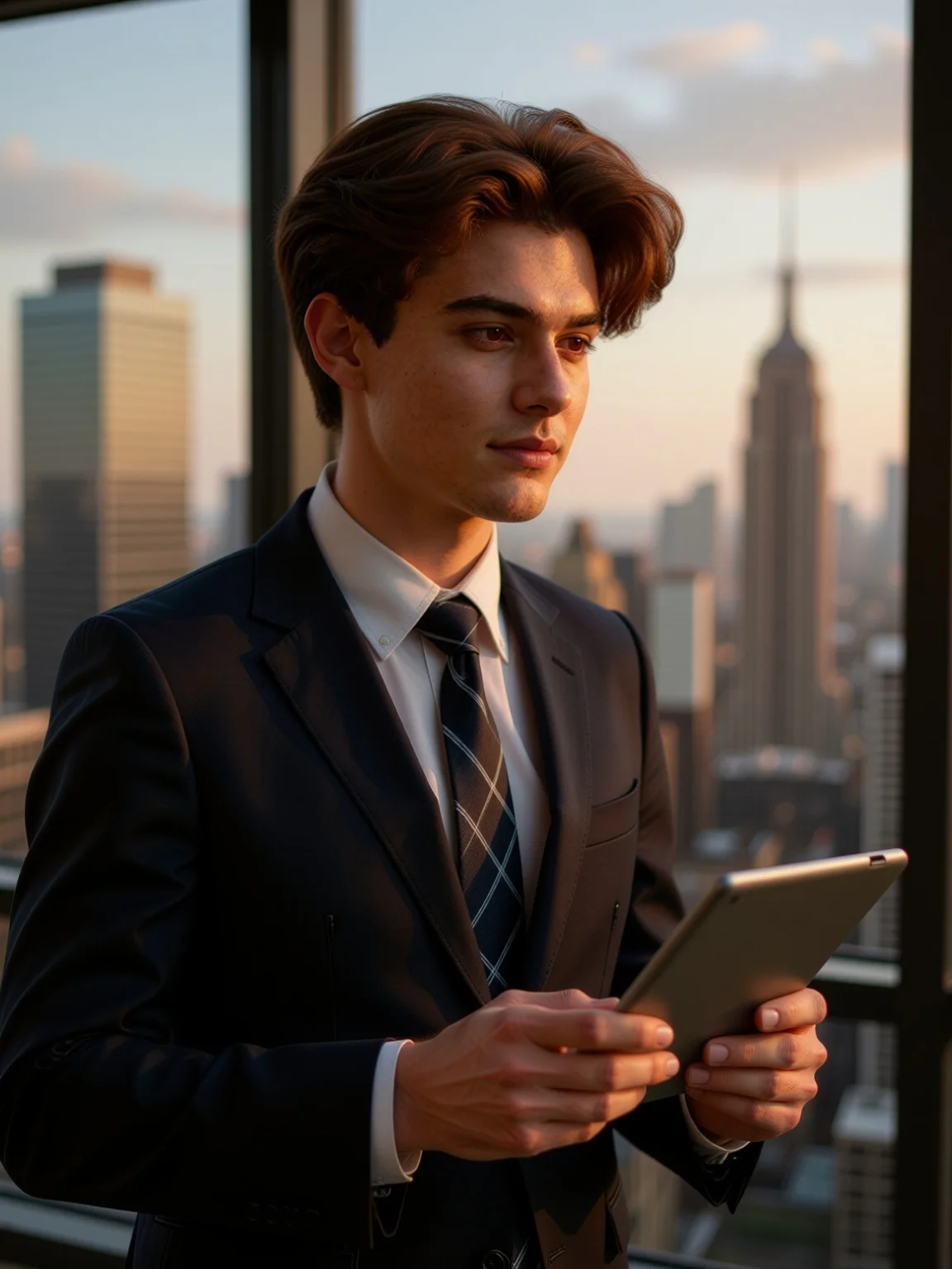 AI man businessman in modern office