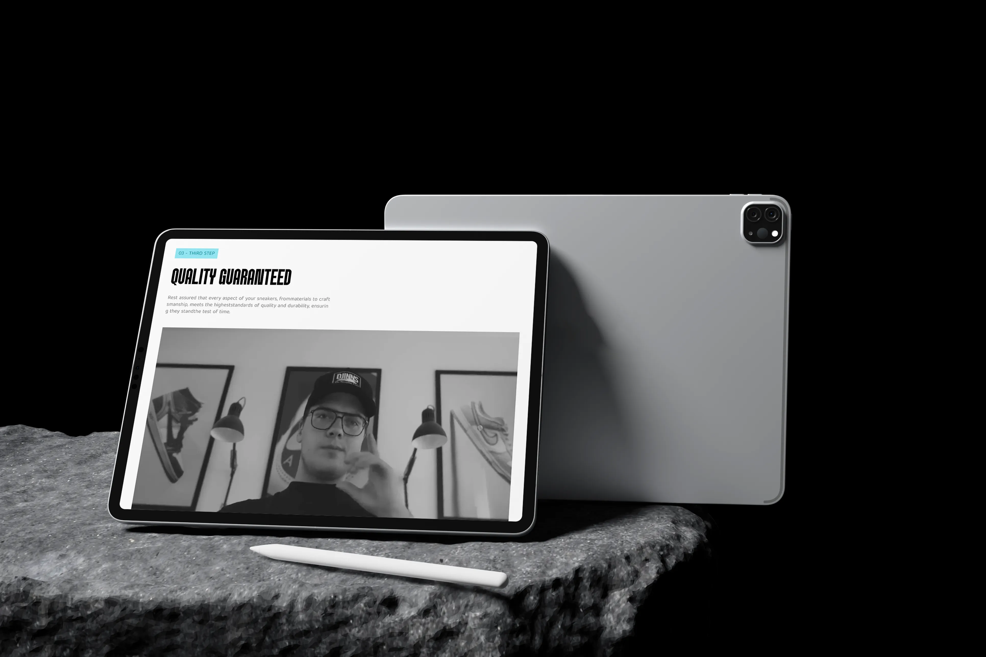 Modern bedroom with a unique brown bed and chair.